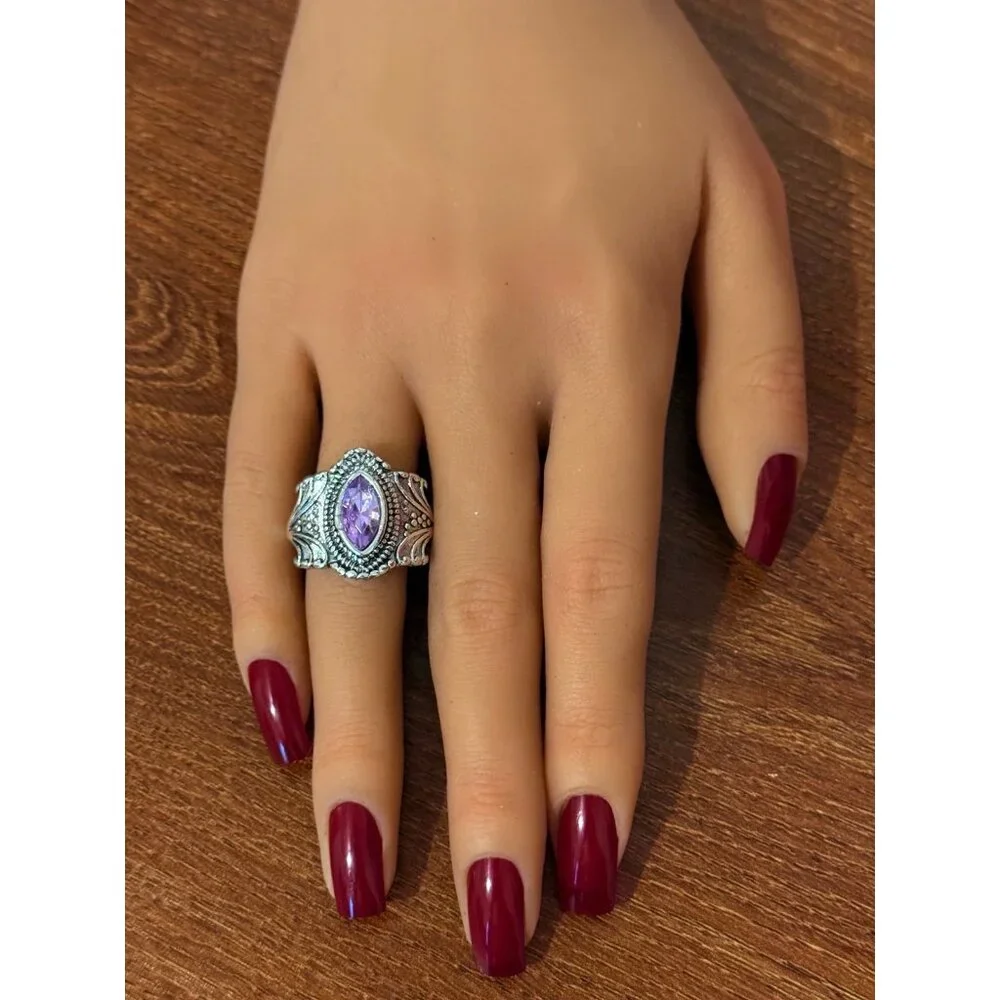 Marquis‎ Purple Stone Ring